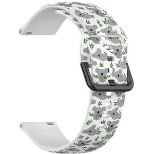 RYANUKA Compatibel met Amazfit Bip 3 / Bip 3 Pro/Bip U Pro/Bip/Bip Lite/Bip S/Bip S lite/Bip U (Koala Green Leaves Eucalyptus) 20 mm zachte siliconen sportband armband band, Siliconen, Geen edelsteen