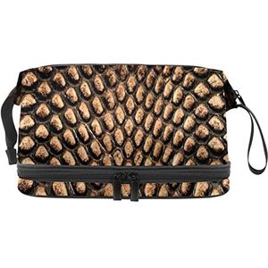 Make-up tas - grote capaciteit reizen cosmetische tas, luipaard print, Meerkleurig, 27x15x14 cm/10.6x5.9x5.5 in