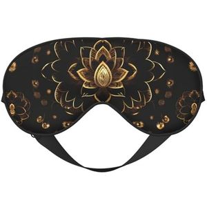 Gouden Lotus Bloemen Print Functionaliteit Oogmasker Slaap Lichtgewicht Reizen Yoga Camping Buiten Ontspanning