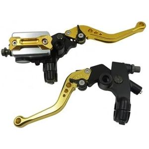 Koppelingshendel Remhendel Verstelbare 22mm 2 Stuks Hydraulische Schijfrem Bovenste Pomp Motorfiets Koppeling Handremhendel(Gold)