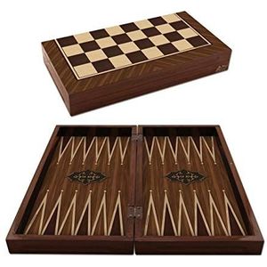 Staroyun 1020364, Backgammon 25 x 49 x 7,5 cm Nussbaum Antik Backgammon