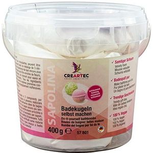 Creartec Badballenset, creatieve set, voor het maken van eigen badballen, rustgevende verfrissing voor de huid, 400 g emmer, Made in Germany