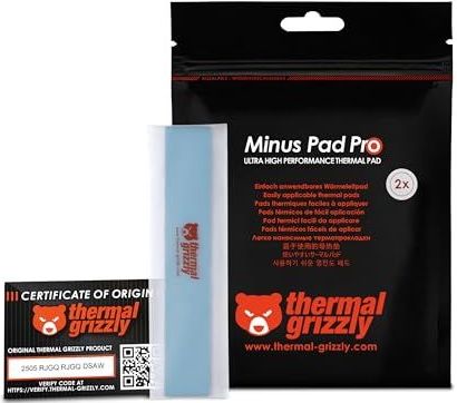 Thermal Grizzly - Minus Pad Pro - 2-pack Thermische Interfacepad - 120 x 20 x 3,0 mm - Elektrisch Niet-Geleidend