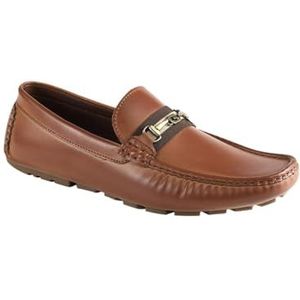 Guess Men's Aarav Driving Style Loafer, Cognac 210, 9
