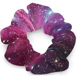 Nebula Red Galaxy Elastische Scrunchies Zachte Haarbanden Geen Pijn Haar Leuke Haaraccessoires Voor Vrouwen
