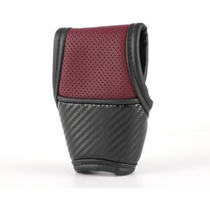 Universele Versnellingspookknophoes voor PORSCHE Boxster 987 2006-2012, Antislip Beschermer voor Schakelhendel Van Imitatieleer,Wine red-Automatic transmission (side button)