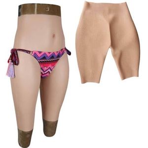 CRODRES Silicone nep vagina slipje kont verbeteren panty mannen verbergen Gaffel slipje voor transgenders Ladyboy Drag Queen,ivoor,L