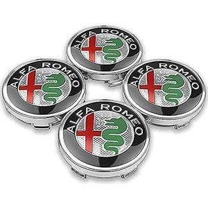 4 stuks Centrum Wieldoppen voor Alfa Romeo 60mm, Vervangende Wielnaaf Afdekking Center Caps Slijtvast Anti Roest Banden Velgen Accessoires,B