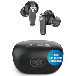 JLab Go Pods ANC - Draadloze Bluetooth-Oordopjes met Hybride Actieve Ruisonderdrukking, 26h+ Speeltijd, Heldere Oproepen, Multipoint, Ambient-Modus, IP55, Geluid Aanpasbaar via App, Zwart