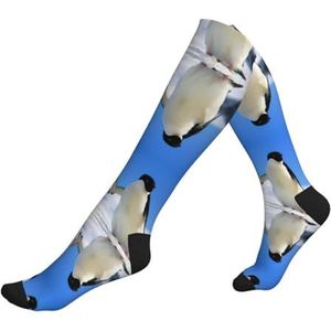 DEXNEL Pinguïn Compressie Sokken Voor Mannen Vrouwen 20-30 Mmhg Compressie Sokken Voor Sport Ondersteuning Sokken, 2 Zwart-2, Eén Maat