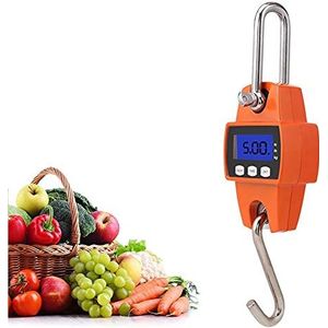 Kraanweegschaal, draagbare digitale lcd-mini-weegschaal, elektronische hangweegschaal, wildweegschaal, kraanschaal met weegschaal, 300 kg, met haak voor reizen, koffer, vissen, jacht in de open lucht,