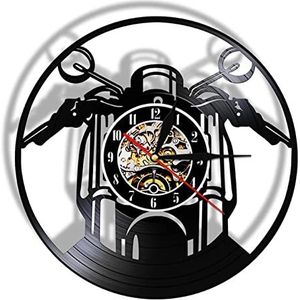 Wandklok Motor Vinyl Record Horloge Motorrijder 12 inch
