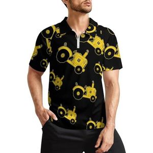 Cartoon Tractor Heren Golf Polo Shirts Klassieke Fit Korte Mouw T-Shirt Gedrukt Casual Sportkleding Top 2XL