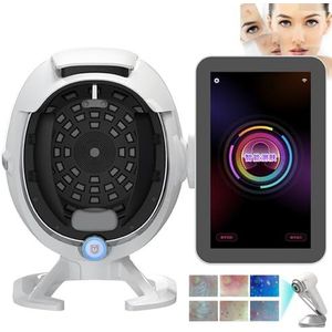 A6 AI Huidanalysator, 36MP Intelligente Huidanalysemachine voor Huidconditie Evaluatie, 8 Spectrale Analyse + 15 Indicatoren, 3 Rapportmodi + 2 Huidtestmodi + 3 Vergelijkingsmodi