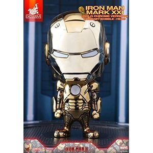 Iron Man 3 - Mark XXI (Gold Chrome Versie) Cosbaby Bobble-Head Hot Toys
