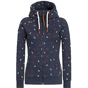 Lente Herfst Rits Hoodie Dames Roze Grijs Blauw Groen Print Hooded Rits