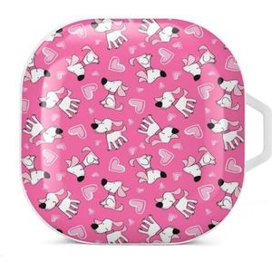 Puppy liefde patroon oordopjes hoesje compatibel met Samsung hard shell beschermhoes wit stijl