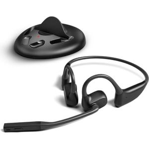 Avantalk Lingo N21 - Open-Ear draadloze headset met ruisonderdrukkende microfoon en oplaadstation, Bluetooth 5.3-headset voor pc, computer en telefoons, 15 uur speeltijd, lichtgewicht en comfortabel