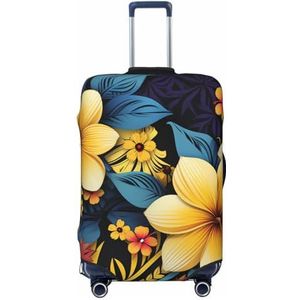 GFLFMXZW Reisbagage Cover Bloem Patroon Koffer Covers Voor Bagage Mode Koffer Protector Past 18-32 inch Bagage, Zwart, Large