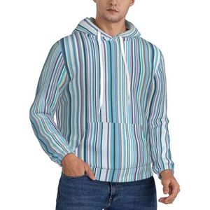 Jkkghll Verticale Strepen Print Mannen Hooded Warme Lichtgewicht Trui Voor Winter Herfst En Lente Casual Wear, Zwart, XS