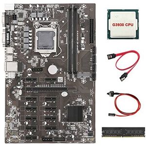 AMIUHOUN B250 BTC Mijnbouw Moederbord 12 PCIE16X Grafiek Kaart LGA1151 met G3930 CPU+DDR4 4G 2666 Mhz RAM+ Kabel+Schakelaar Kabel