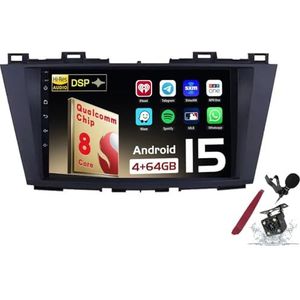 Android 15 Autoradio Sat Navi voor M-azda 5(2010-2015) 9 Inch Touchscreen Multimedia Speler met Draadloze Carplay GPS Navigatie FM RDS Bluetooth 5G-WiFi SWC DSP,M150s