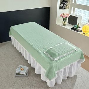 Groen,120x220cm,LDLCYCN Verkoelend Massagelaken Met Gezichtsgat Herbruikbare SPA-Massagetafel Bedhoes Salonlaken Ademend Comfortabel Massage SPA-Bankhoes Voor Zomer Wasbaar