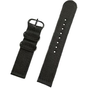 Pgqjfks 18mm/20mm/22mm/24mm Canvas Nylon Horlogeband voor Mannen met Zwarte Gesp, 22mm, Nylon