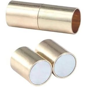 5 sets zilver/goudkleurige roestvrijstalen magnetische sluitingen connectoren handgemaakt voor sieraden maken DIY armbanden kettingen benodigdheden-6 mm gat goud-5 sets