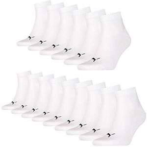 PUMA Unisex Quarter sportsokken korte sokken sokken sokken 271080001 15 paar, 300 wit., 39-42 EU