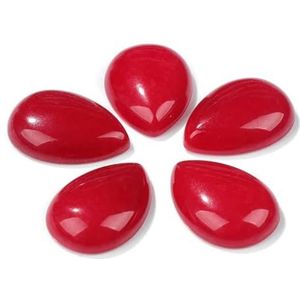 10 stks/partij Natuurlijke Platte/Back Cameo Cabochon Kralen Waterdrop Edelstenen Stenen Kralen voor Handwerk DIY Oorbellen Ringen Haarspeldjes Sieraden-NR 13 Chalcedoon-10X14MM