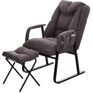 Zero Gravity Chair, 200 Kg Draagvermogen, Opvouwbare Fauteuil Met Kussen/zijvakken/voetensteun, Verstelbare Loungestoel Om Te Zitten En Te Slapen, For Woonkamer, Balkon, Tuin (Color : Brown)