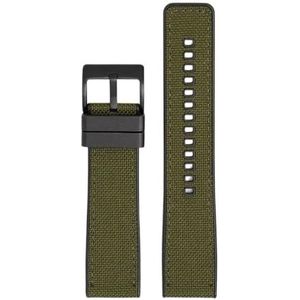 Geweven canvas rubberen band 20mm22mm 24mm snelsluiting waterdicht heren nylon sport vervangen armband horlogeband geschikt for Omega for Seiko (Color : Army green black, Size : 24mm)