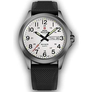 Swiss SMP36040.21 horloge militaire armband zwart wijzerplaat grijs