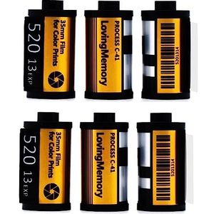 Durratou 6Pack Sublimatie Film Roll Sleutelhanger PET Plastic Blank Dubbelzijdig Afdrukken Sublimatie Film Sleutelhanger met Foto Camera Geheugen Reel Geschenken