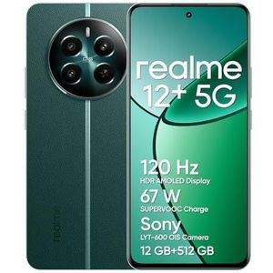 realme Sony LYT-600 OIS Smartphone, 12+, 5G, 12+512 GB met NFC, Dimensity 7050 5G chipset, 120 Hz AMOLED-display, Smart Touch regenbestendig, 67 W Supervooc, Pioneer Green