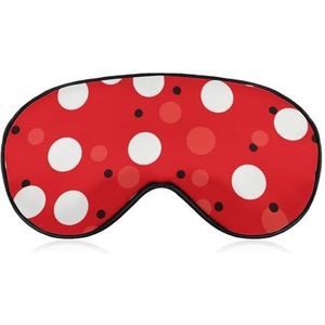 Zachte verduisterende slaap oogmasker rood wit polka dot reizen ooghoezen nul oogdruk super lichtgewicht zijdezachte blinddoek met verstelbare riem voor vrouwen mannen