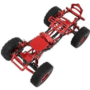 IWBR 1:24 DIY Upgrade Auto Frame Met Dubbele Voorassen Axiale 1/24 SCX24 Fit for Ford Bronco AXI00006 RC Auto upgrade Onderdelen (Size : With Wheels Red)