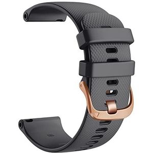 GANYUU 18 mm vervangende siliconen bandjes band voor Garmin Vivoactive 4S horlogeband smart watch Vivomove 3S Venu2S armband polsbandjes riem (kleur: zwart, maat: 18 mm Vivomove 3S)