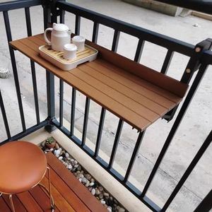 ZENCIX Balkonreling tafel, balkon bureau, opvouwbare outdoor bijzettafel, balkon reling tafel, outdoor patio bijzettafel, wandmontage be, wit, 80 x 26 cm
