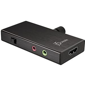 j5create Live Video-opnamekaart - HDMI naar USB-C, ondersteunt 1080p 60FPS video- en audio-opnamen, voeding 60W (JVA02)