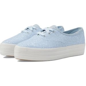 Keds Point Lace Up Sneaker voor dames, Blauwe Glitter Vieringen, 37.5 EU