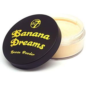 W7 Banana Dreams Loses Make-up Poeder, geel fixeerpoeder, geschikt voor alle huidtinten, dierproefvrij, veganistische cosmetica voor vrouwen