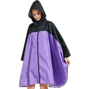 Regen Poncho Regenjas Dames Gesplitste Mantel Regenjas Losse Rugzak Buiten Wandelen Vissen Windjack Poncho Regenponcho (Color : Purple, Size : One size)