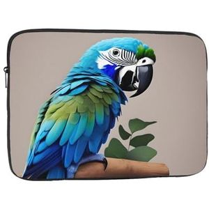 Schattig Halloween-patroon 1 duurzame laptoptas-multifunctionele ultradunne draagbare laptoptas voor zaken en reizen, Blauwe papegaai knuffelen 1, 15 inch
