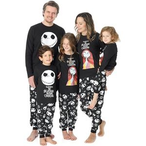 Disney The Nightmare Before Christmas Familiepyjama | Jack Skellington Sally Halloween feestelijke pyjamaset | heren dames jongens meisjes bijpassende nachtkleding, heren., M