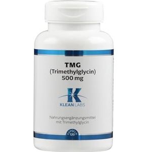 Klean Labs - TMG (trimethylglycine) 500 mg per capsule - 120 capsules - veganistisch, zonder genetische manipulatie, zonder ongewenste toevoegingen en hoge dosering - uit natuurlijke bron