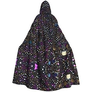 FRGMNT Glitter Pailletten Spot Print Unisex Volledige Lengte Hooded Mantel, Feestmantel, Perfect voor Carnaval Fancy Dress Cosplay