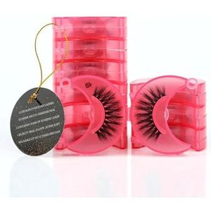 UAMOU Wimpers Faux Nertsen Wimpers Herbruikbare Valse Wimpers Natuurlijke Pluizige Makeup Tools Uitbreiding Nep Wimpers maquiagem Cheerfully (Color : Red, Size : MIX 10 PCS)