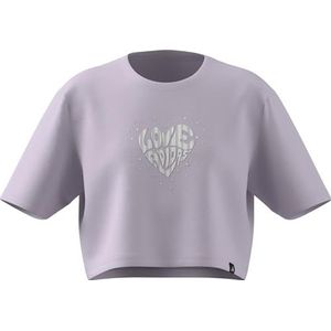 adidas Niñas EVERYDAY GLAM CROPPED GRAPHIC T-SHIRT JUNIOR, ice lavender, 14-15 Years